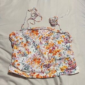 H&M Floral Linen Top